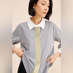 Mare Mare Anthropologie sequined button‎ down XS